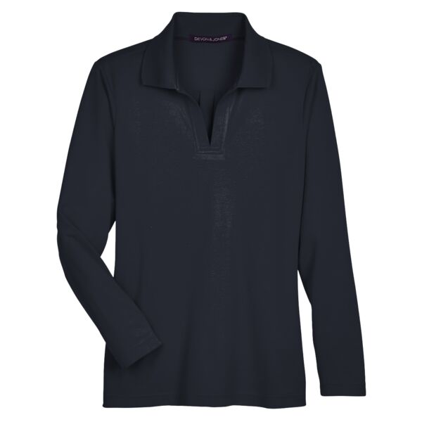 Women's CrownLux Performance® Plaited Long Sleeve Polo Thumbnail