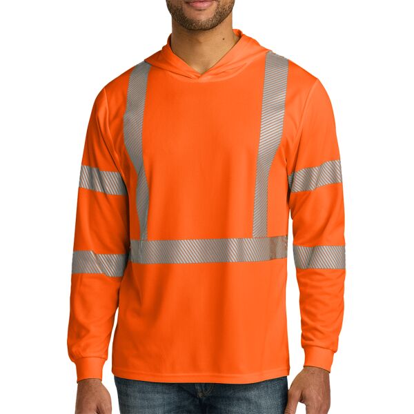 Ansi 107 Class 3 Long Sleeve Segmented Tape Hooded Tee Thumbnail