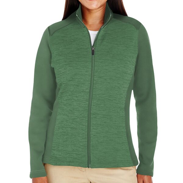 Ladies' Newbury Colorblock Mélange Fleece Full-Zip Thumbnail