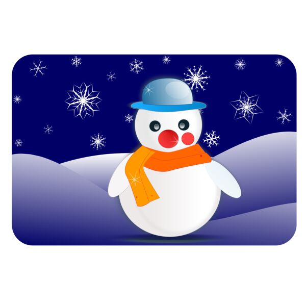 snowman in snowflakes dark Thumbnail