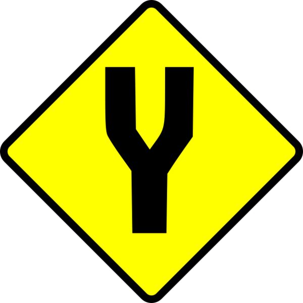 Leomarc caution fork in road Thumbnail