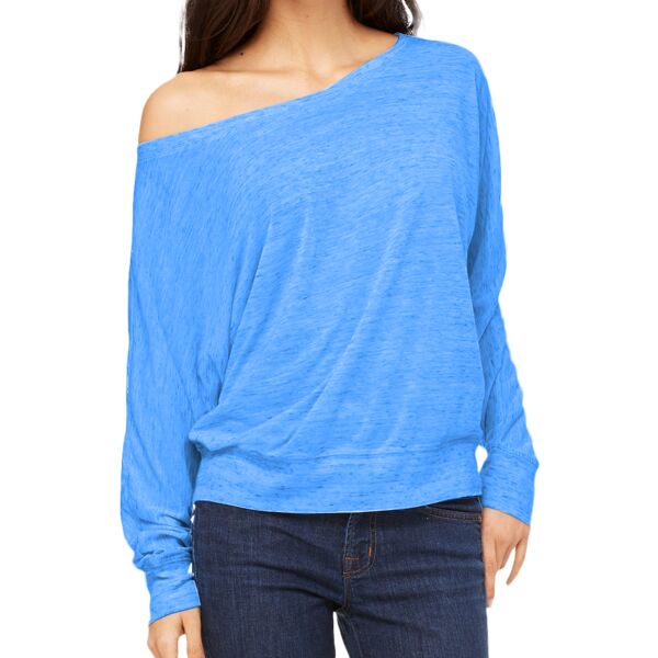 Ladies' Flowy Long-Sleeve Off Shoulder T-Shirt Thumbnail
