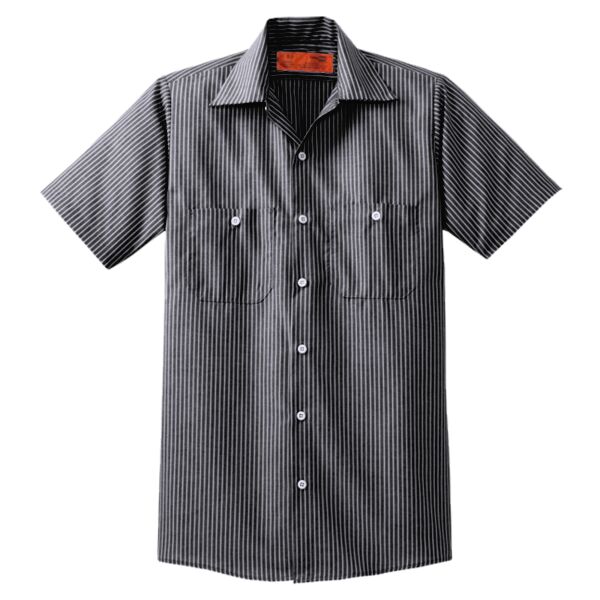 CS20 Short Sleeve Striped Industrial Work Shirt Thumbnail