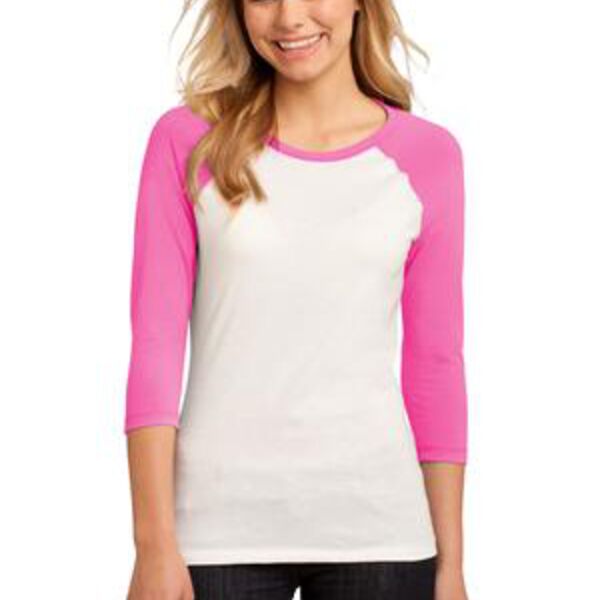 DT228 District® - Juniors 50/50 3/4-Sleeve Raglan Tee Thumbnail