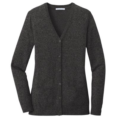 (KM) Ladies Marled Cardigan Sweater Thumbnail