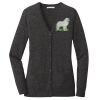 (KM) Ladies Marled Cardigan Sweater Thumbnail