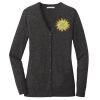 (KM) Ladies Marled Cardigan Sweater Thumbnail