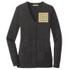 (KM) Ladies Marled Cardigan Sweater Thumbnail