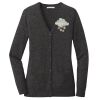 (KM) Ladies Marled Cardigan Sweater Thumbnail