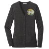 (KM) Ladies Marled Cardigan Sweater Thumbnail