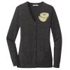 (KM) Ladies Marled Cardigan Sweater Thumbnail