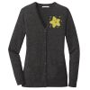(KM) Ladies Marled Cardigan Sweater Thumbnail