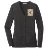 (KM) Ladies Marled Cardigan Sweater Thumbnail